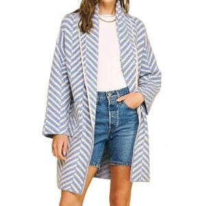 NEW PINCH diagonal stripe pattern cardigan in blue